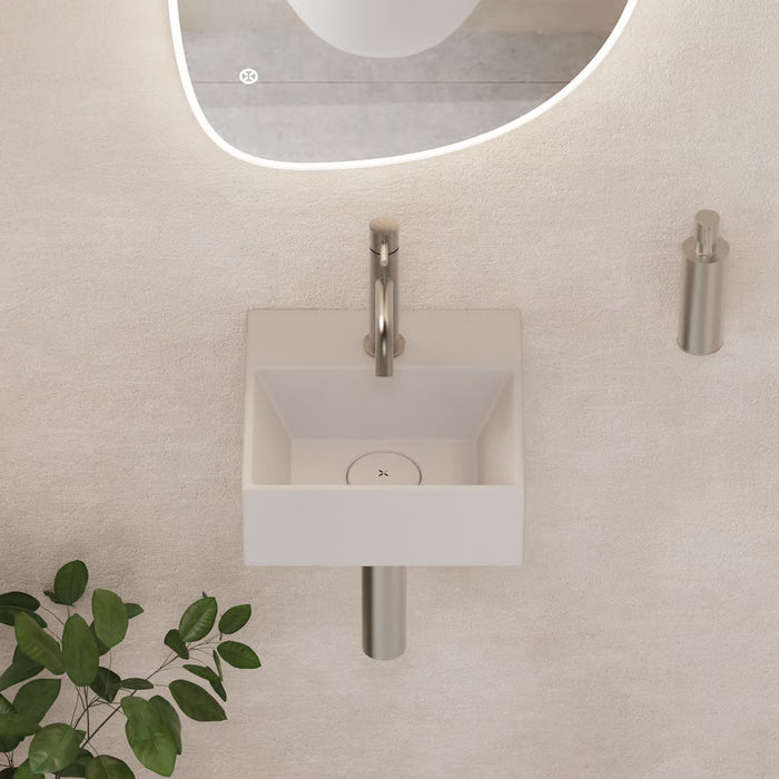 Crosswater Beck Cloakroom Wall Hung Basin With Waste - 1 Tap Hole