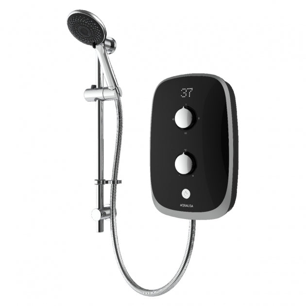 Aqualisa eVOLVE Electric Shower with Satin Silver Riser Kit