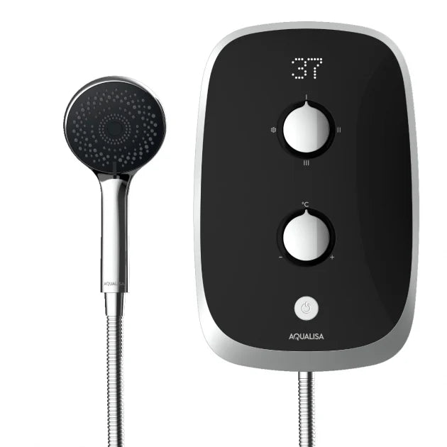 Aqualisa eVOLVE Electric Shower with Satin Silver Riser Kit