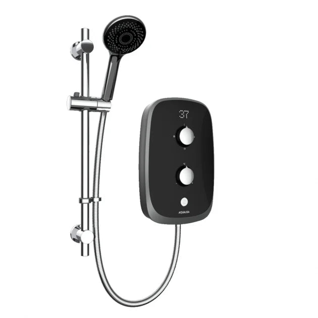 Aqualisa eVOLVE Electric Shower with Satin Silver Riser Kit