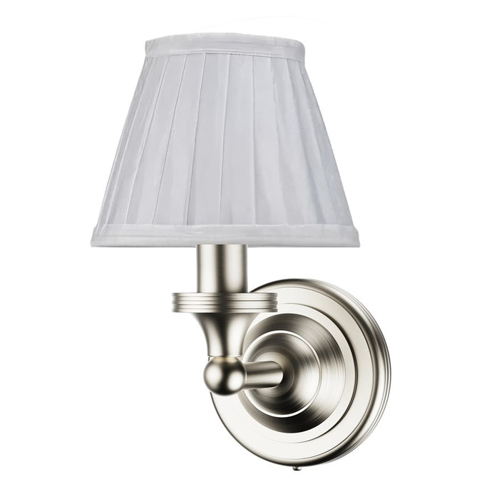 Burlington Round Traditional Bathroom Light With Base And White Fine Pleated Shade