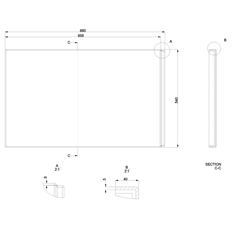 Britton 900mm Bath End panel - White