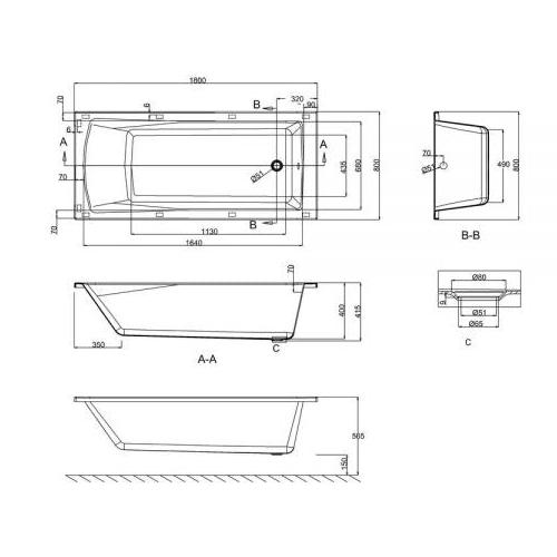 Britton Cleargreen Sustain Single Ended Bath - White Baths