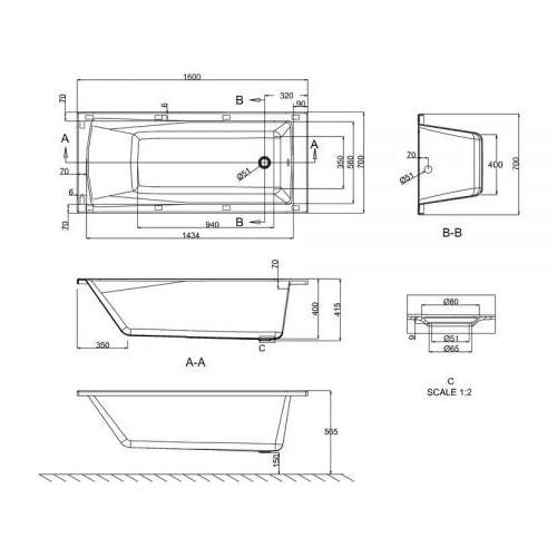 Britton Cleargreen Sustain Single Ended Bath - White Baths