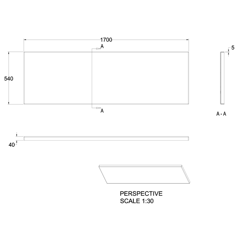 Britton Front Bath panel - White