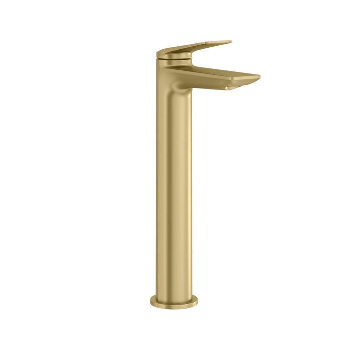 Britton Greenwich Tall Mono Basin Mixer Tap - Brushed Brass