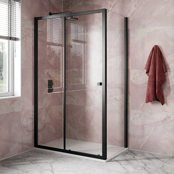 Britton Hoxton 6 Single Sliding Shower Door with Side Panel