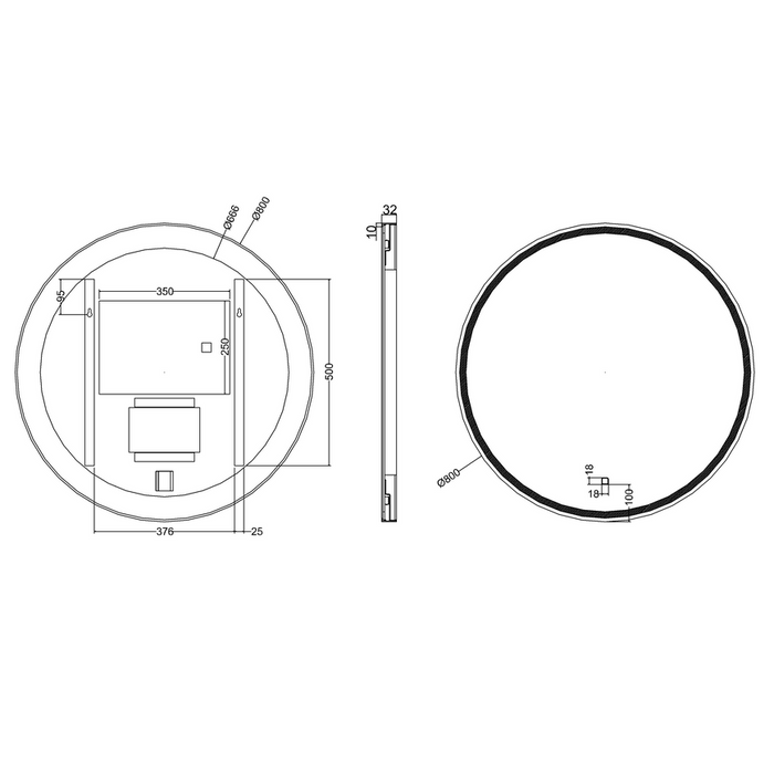 Britton Hoxton Led Illuminated Framed Mirror With Demister