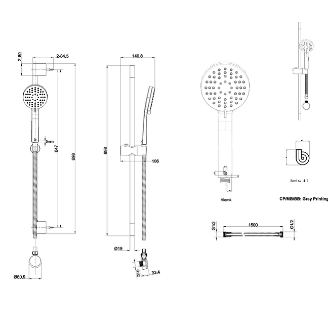 Britton Hoxton Shower Set With Outlet Elbow