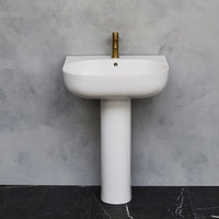 Britton Milan 500mm Basin with Full Pedestal 1 Tap Hole