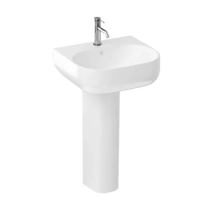 Britton Milan 500mm Basin with Full Pedestal 1 Tap Hole