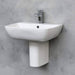 Britton My Home Basin With Semi Pedestal - 1TH White Basins