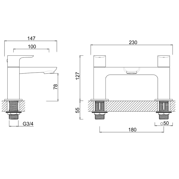 Britton My Home Bath Filler Tap - Chrome