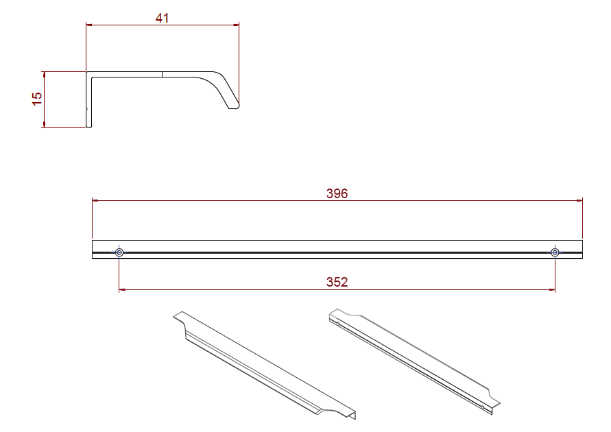 Britton Shoreditch Handle - 396mm Wide Other Furniture