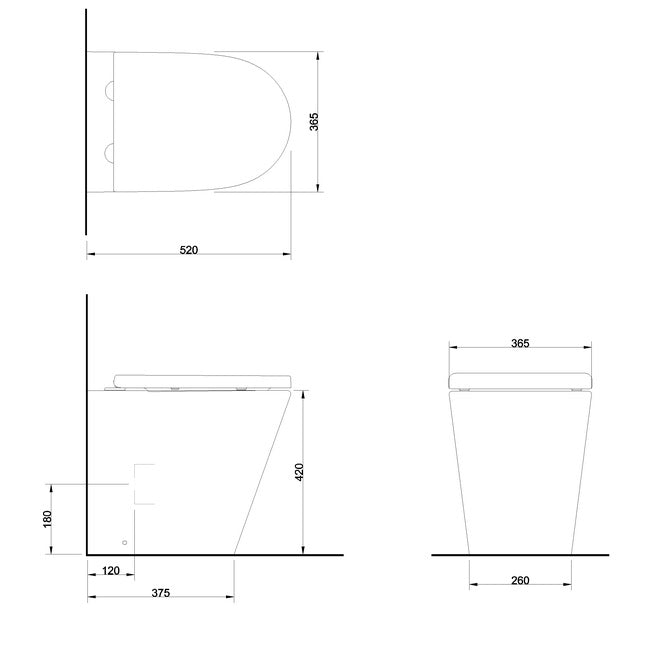 Britton Sphere Rimless Back to Wall Toilet And Soft Close