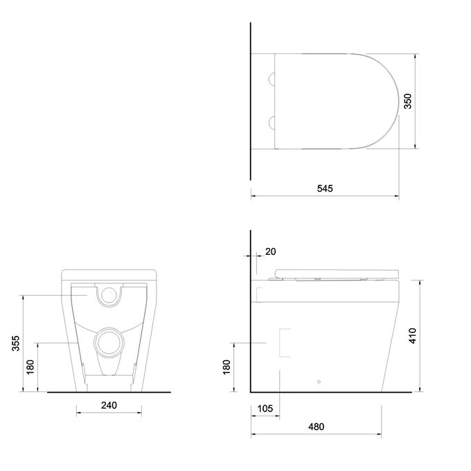 Britton Stadium Back to Wall Toilet And Soft Close Seat