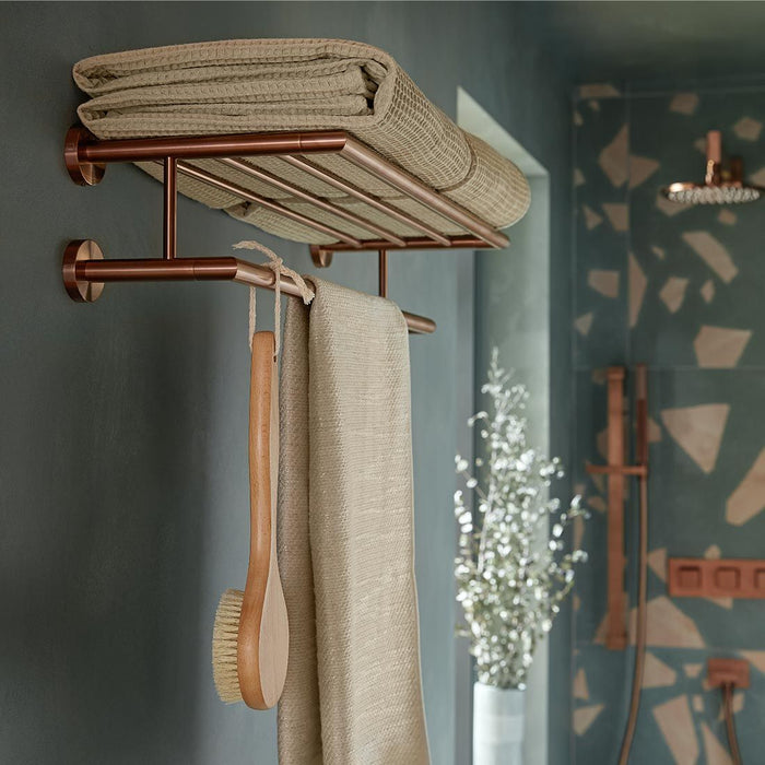 Vado Individual Spa Towel Shelf With Towel Rail - 600mm Long