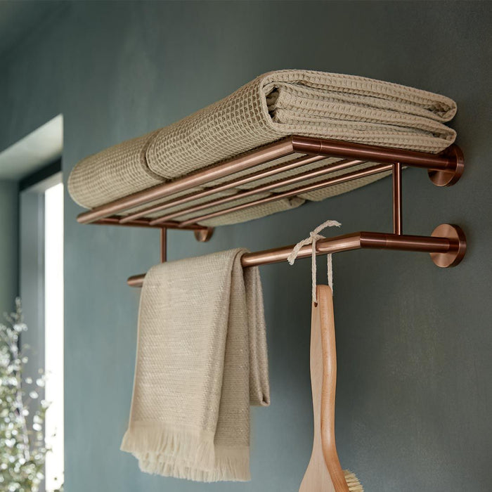 Vado Individual Spa Towel Shelf With Towel Rail - 600mm Long