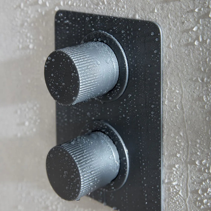 Vado Safari Fluted Leverless Concealed 1 Outlet 2 Handle Thermostatic Shower Valve