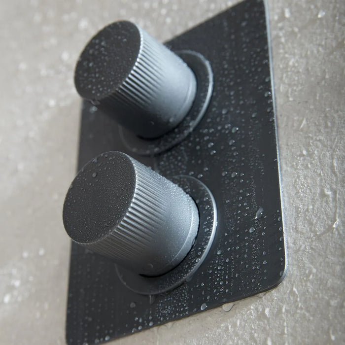 Vado Safari Fluted Leverless Concealed 1 Outlet 2 Handle Thermostatic Shower Valve