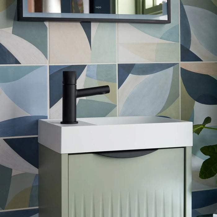 Vado Safari Fluted Leverless Twist-Top Mini Mono Basin Mixer Tap with Universal Waste