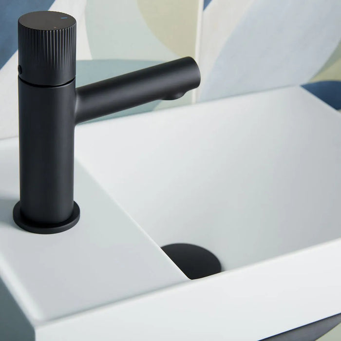 Vado Safari Fluted Leverless Twist-Top Mini Mono Basin Mixer Tap with Universal Waste