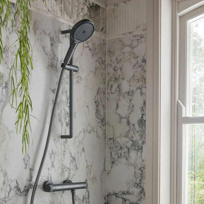 Vado Safari Fluted Leverless Wall Mounted Exposed Thermostatic Bar Shower Valve