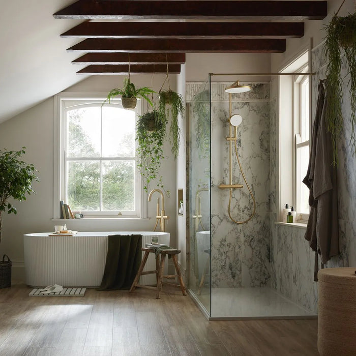 Vado Safari Lever Floorstanding Bath Shower Mixer Tap with Shower Kit