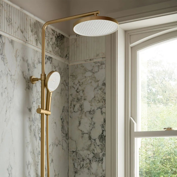 Vado Safari Lever Wall Mounted Exposed Thermostatic Bar Valve with Shower Head & Handset Kit