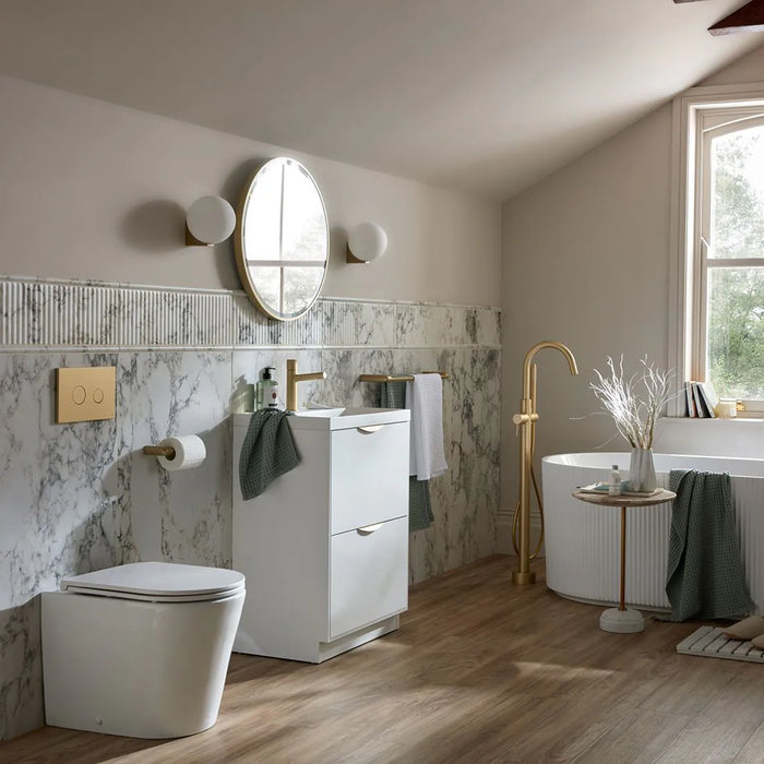 Vado Safari Lever Floorstanding Bath Shower Mixer Tap with Shower Kit