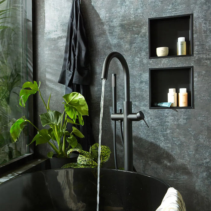 Vado Safari Lever Floorstanding Bath Shower Mixer Tap with Shower Kit
