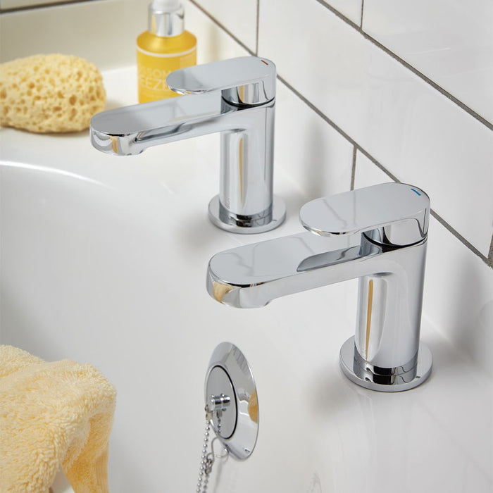 Vado Metiz Bath Pillar Taps - Chrome