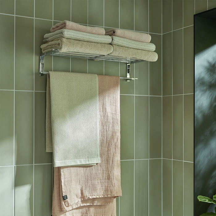 Vado Level Towel Rail With Shelf - 550mm Long - Chrome