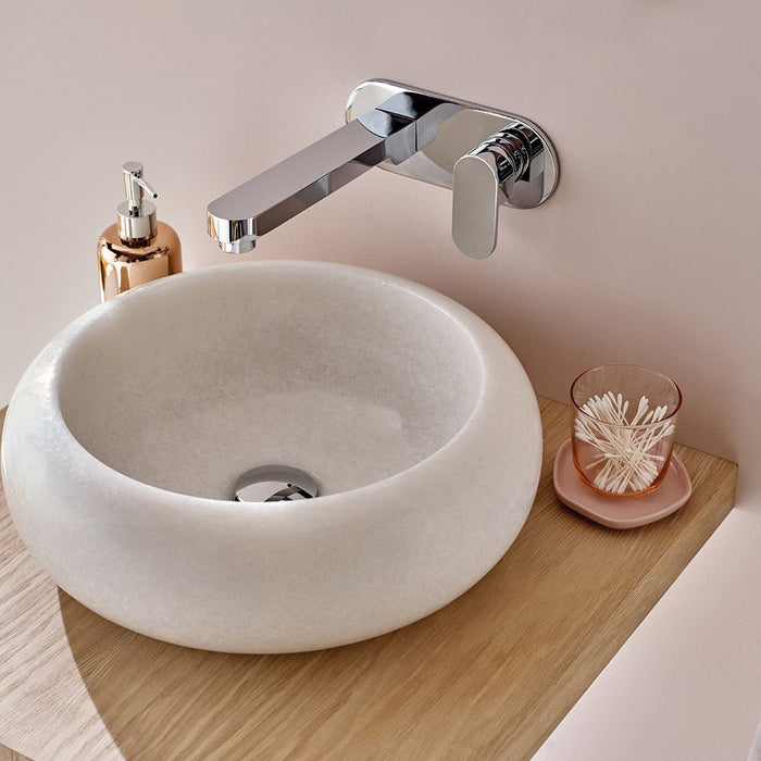 Vado Life Wall Mounted 2 Hole Basin Mixer Tap With 230mm Spout and Oval Back Plate - Chrome