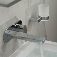 Vado Photon Wall Mounted 2-Hole Basin Mixer Tap With Oval Back Plate - Chrome