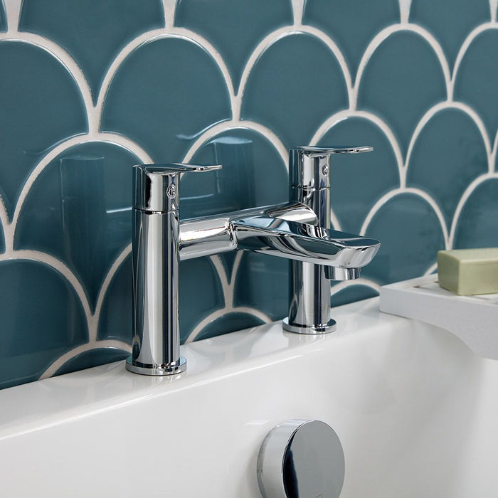 Vado Photon Deck Mounted 2-Hole Bath Filler Tap Excluding Waste - Chrome