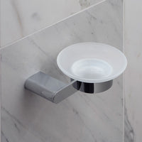 Vado Photon Frosted Glass Soap Dish And Holder - Chrome