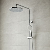 Vado Velo Round Thermostatic Bar Mixer Shower With Shower Kit And Fixed Head - Chrome