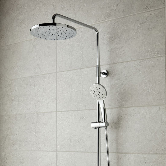 Vado Velo Round Thermostatic Bar Mixer Shower With Shower Kit And Fixed Head - Chrome