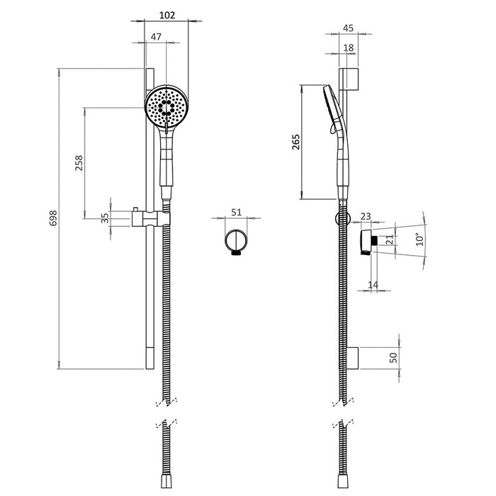Britton Hoxton 2.0 Shower Rail Kit