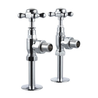 Burlington Angled Radiator Valves (pair) - Chrome/White