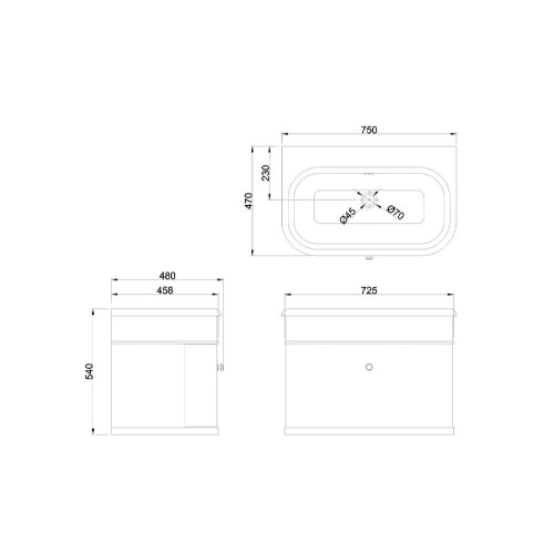 Burlington Chalfont 1 Drawer Vanity Unit With Basin