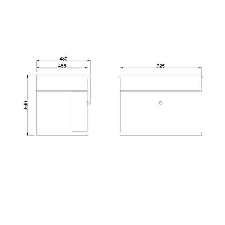 Burlington Chalfont 1 Drawer Wall Hung Vanity Unit