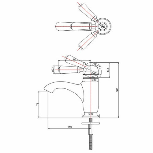 Burlington Chelsea Curve Mono Basin Mixer Tap - Taps