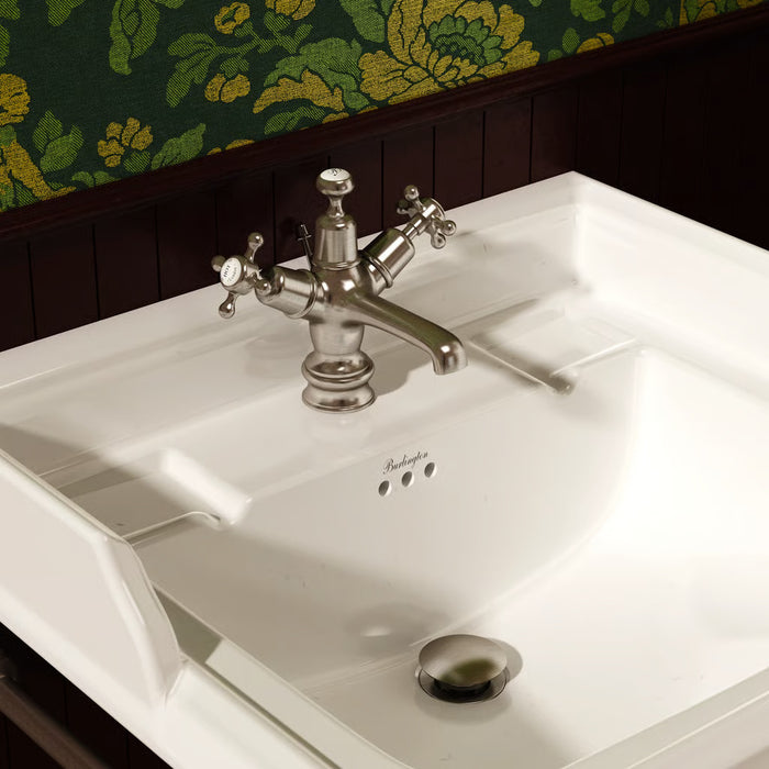 Burlington Claremont Deck Mounted Quarter Turn Basin Mixer Tap with Regent Base & Click Clack Waste
