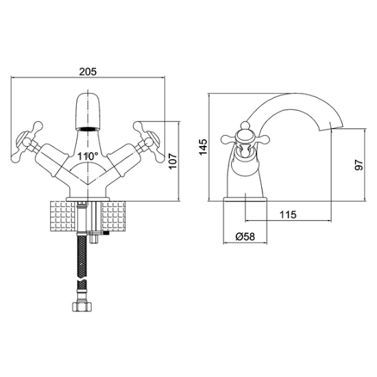 Burlington Claremont Mono Basin Mixer Tap - Basin Mixer Taps