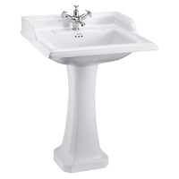 Burlington Classic White Rectangular Basin with Pedestal