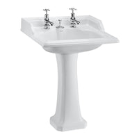Burlington Classic White Rectangular Basin With Pedestal &