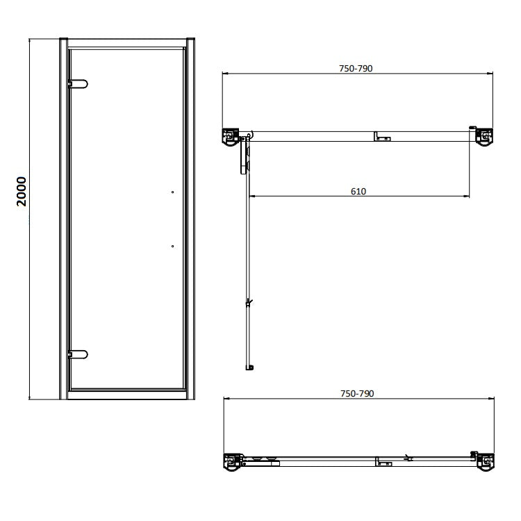 Burlington Classique Recessed Hinged Shower Door