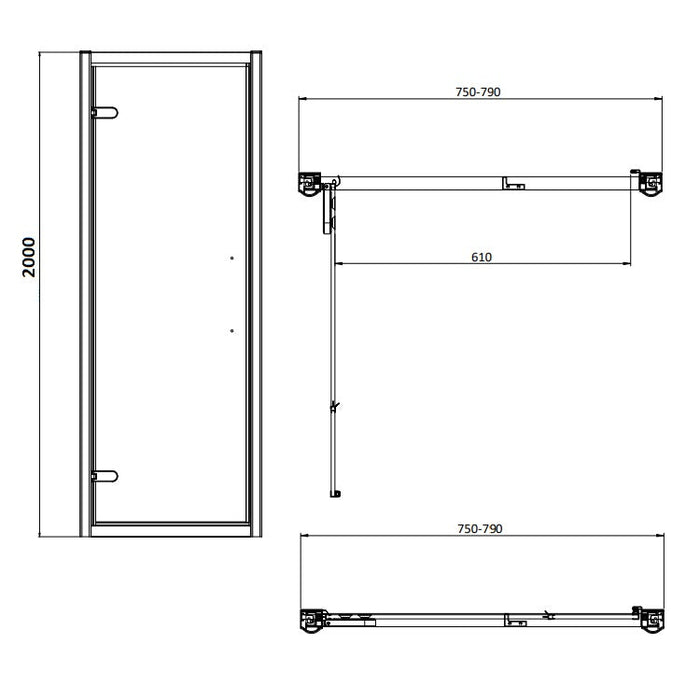 Burlington Classique Recessed Hinged Shower Door
